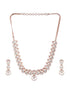 Rose Gold Toned AD Studded Minimal Geometric Jewellery Set