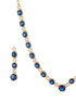 Gold Plated Blue Zircon Minimal Necklace Jewellery Set