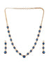 Gold Plated Blue Zircon Minimal Necklace Jewellery Set