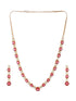 Gold Toned Red Ruby Minimal Necklace jewellery Set
