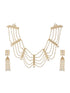 Gold Toned Pearl Beaded Minimal Choker Jewellery Set