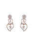 Rose Gold Toned CZ Studded Heart Shaped Minimal Jewellery Set