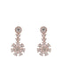 Silver Toned CZ Studded 2 line Floral Jewellery Set
