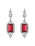 Silver Toned CZ Studded Red Ruby Designer Necklace Jewellery Set