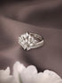Silver Plated AD Studded Crown Shaped Designer Engagement Finger Ring