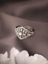 Silver Plated AD Studded Floral Delicate Engagement Finger BandRing