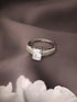 Silver Plated AD Studded Solitaire Delicate Engagement Finger Band Ring