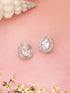 Silver Plated AD Studded Luxe Solitaire Studds Earrings