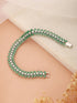 Silver Plated Emerald Green Designer Luxe Wraparound Tennis Bracelet
