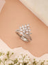 Silver Plated AD Studded Crown Shaped Designer Engagement Finger Ring