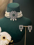 Silver Oxidised Victorian AD Studded Pearl Beaded Luxe Choker Jewellery Set