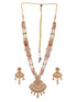 Gold Plated Fusion Stone Studded Filigree Long Maala Bridal Jewellery Set