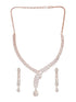 Rose Gold Plated Zircon Studded Luxe Pendant Necklace jewellery Set