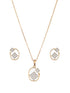Gold Plated AD Studded Circular Minimal Pendant Chain Jewellery Set