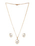 Gold Plated AD Studded Circular Minimal Pendant Chain Jewellery Set