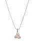 Rose Gold Plated AD Studded Minimal Leafy Locket Jewellery Set
