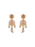 Gold Plated Fusion Stone Studded Pendant Long Maala Bridal Jewellery Set
