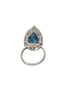 Silver Toned Blue CZ Minimal Luxe Finger Rings