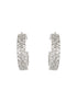 Silver Plated Zircon Studded Minimal Half C Hoops Earrings