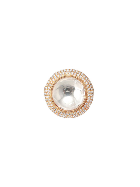 Gold Plated Original Kundan Studded Minimal Finger Ring