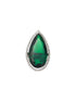 Silver Toned Green Zircon Minimal Finger Ring