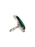 Silver Toned Green Zircon Minimal Finger Ring