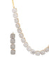 Gold Polished White CZ Studded contemporary Jewellery set