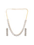 Gold Polished White CZ Studded contemporary Jewellery set