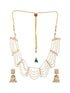 Gold Toned Pearl Beaded Minimal Choker Jewellery Set