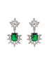 Silver Plated Green AD Studded Floral Necklace
