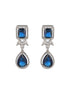 Silver Plated Blue Zircon Minimal Necklace Jewellery Set