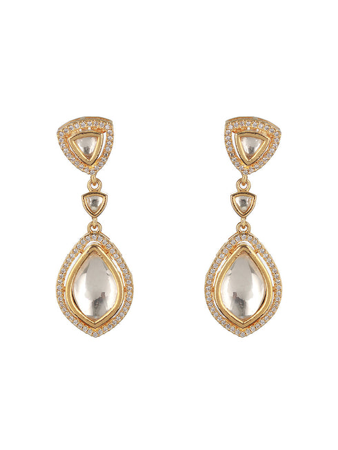 Gold Plated Original Kundan Studded Dangler Earring
