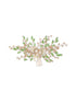 Gold Toned Mother Of Pearl Embellished Green Hair Comb Pin