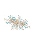 Gold Toned Mother Of Pearl Embellished Blue Hair Comb Pin