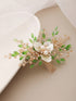 Gold Toned Mother Of Pearl Embellished Green Hair Comb Pin