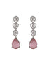 White Rhodium Pink AD Studded Luxe Minimal Jewellry Set