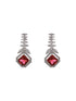 Silver Toned Red CZ Studded Minimal Designer jewellery Set