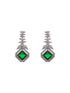 Silver Plated Green CZ Studded Minimal Pendant jewellery Set