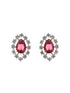 Silver Plated Red CZ Studded Minimal Delicate Jewellery Set