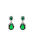 Rhodium Plated green CZ Studded Single Line Minimal Jewellery Set