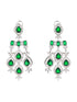 White Rhodium Silver Plated Green CZ Stone Studded jewellery Set