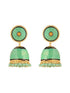 Green Turquoise Handpainted Enamelled Jhumka earrings