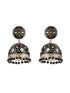 Black Designer Handpainted Jhumka Earrings