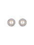 Silver Plated CZ Studded Pearl minimal Studs Earrings