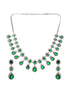 Silver Plated green CZ Studded Luxe Jewellery Set