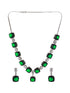 Silver Plated Green CZ Studded Luxe Designer Jewellery Set