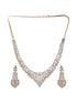 Gold Toned White CZ Studded designer Jewellery Set