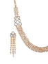 Gold Polished White CZ Studded contemporary Jewellery set