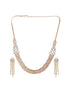Gold Polished White CZ Studded contemporary Jewellery set