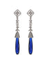 Silver Plated Blue AD Studded Drop statement Earrings